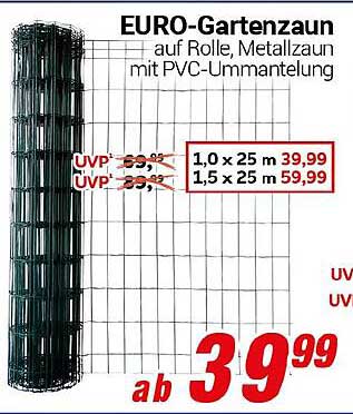 EURO-Gartenzaun auf Rolle, Metallzaun mit PVC-Ummantelung