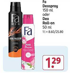 Fa Deospray oder Deo Roll-on - Spitzenpreis!