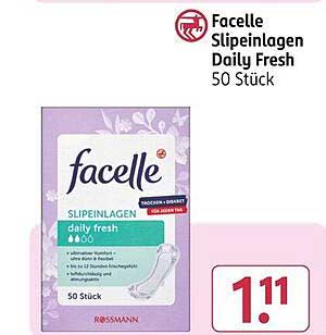 Facelle Slip Einlagen Daily Fresh 50 Stück