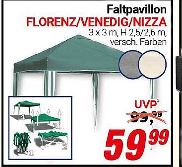 Faltpavillon FLORENZ/VENEDIG/NIZZA 3 x 3 m