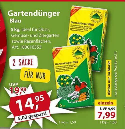 Gartendünger Blau 5 kg ideal für Obst, Gemüse und Ziergarten