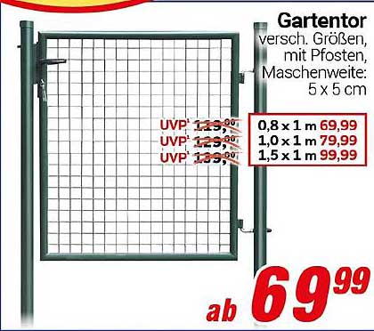 Gartentor - verschiedene Größen, mit Pfosten, Maschenweite: 5 x 5 cm