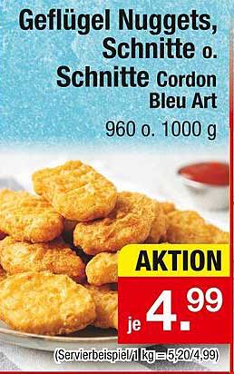 Geflügel Nuggets, Schnitte o. Schnitte Cordon Bleu Art 960 o. 1000 g
