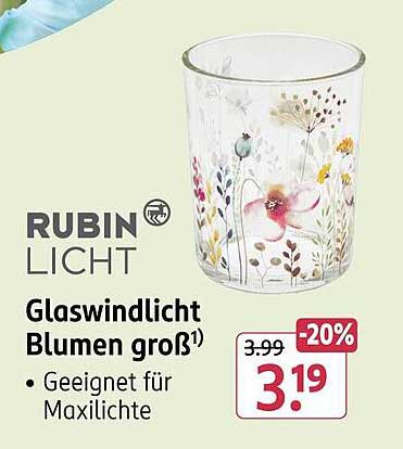 Glaswindlicht Blumen groß