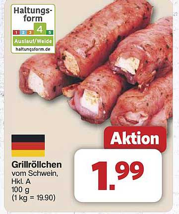 Grillröllchen vom Schwein, Hkl. A