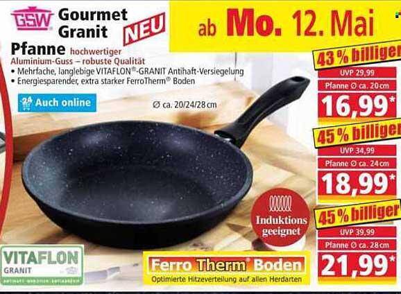 GSW Gourmet Granit Pfanne - hochwertige Aluminium-Guss-Qualität
