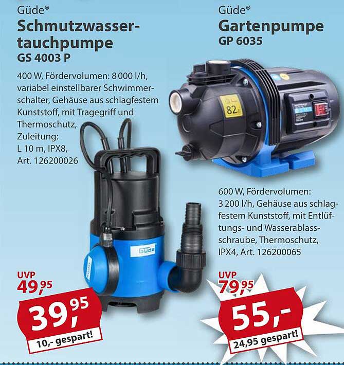 Güde Schmutzwassertauchpumpe GS 4003 P