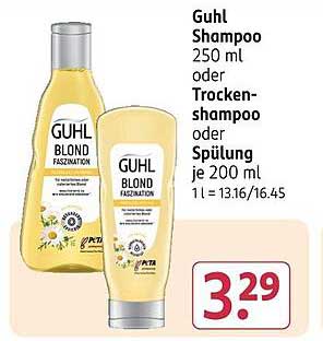 Guhl Shampoo 250 ml oder Trockenshampoo oder Spülung je 200 ml
