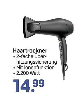 Haartrockner - 2-fache Überhitzungssicherung, mit Ionenfunktion, 2.200 Watt