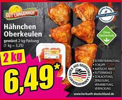 Hähnchen Oberkeulen gewürzt 2-kg-Packung