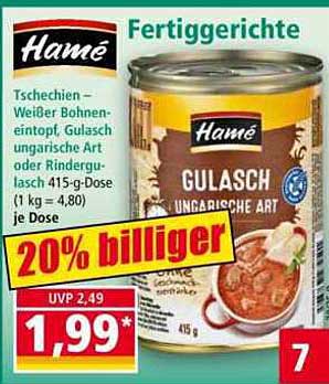 Hamé Gulasch ungarische Art 415-g-Dose