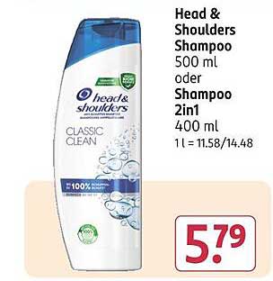 Head & Shoulders Shampoo 500 ml oder Shampoo 2in1 400 ml