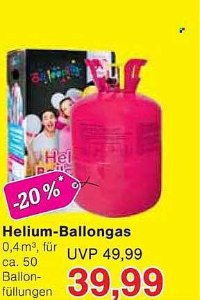 Helium-Ballongas 0,4m³ für ca. 50 Ballonfüllungen