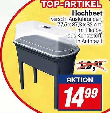 Hochbeet mit Haube, 77,5 x 37,8 x 82 cm, in Anthrazit
