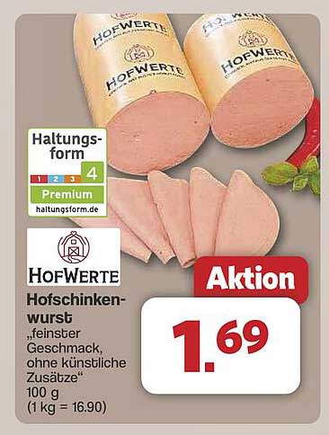 HofWerte Hofschinkenwurst - feiner Geschmack, ohne künstliche Zusätze