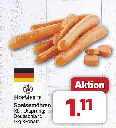 HofWerte Speisemöhren Kl. I, Ursprung: Deutschland 1-kg-Schale