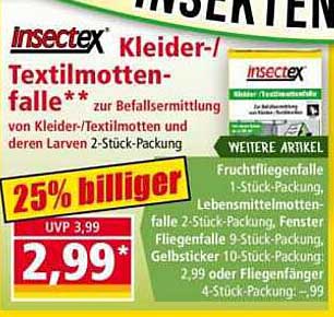 Insectex Kleider-/Textilmottenfalle 2-Stück-Packung