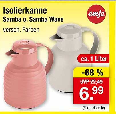 Isolierkanne Samba o. Samba Wave 1 Liter