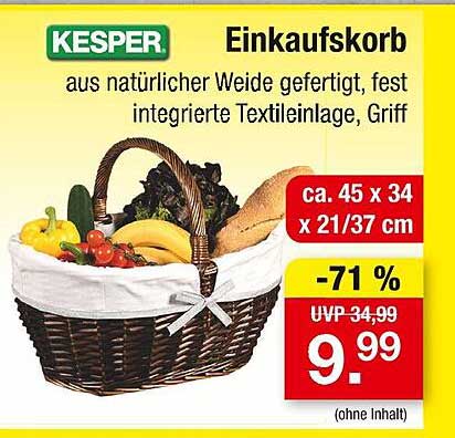 KESPER Einkaufskorb aus natürlicher Weide