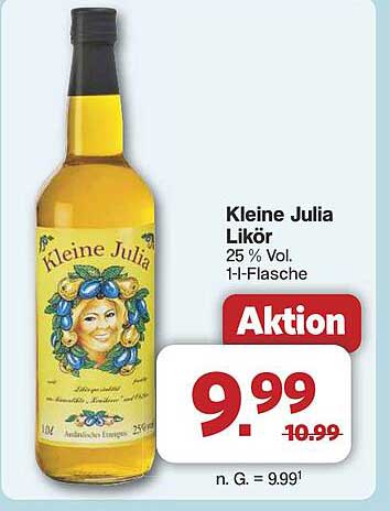 Kleine Julia Likör 25 % Vol. 1-l-Flasche