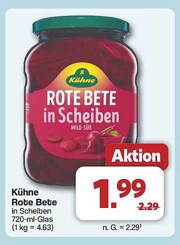 Kühne Rote Bete in Scheiben 720-ml-Glas