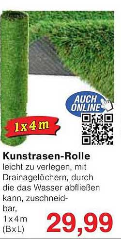Kunstrasen-Rolle 1x4m