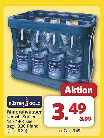 KÜSTENGOLD Mineralwasser 12 x 1,5 L Kiste