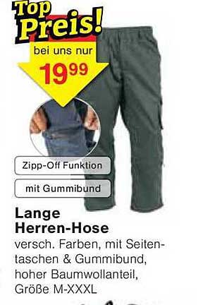 Lange Herren-Hose mit Zipp-Off Funktion