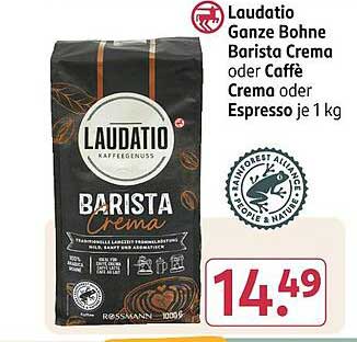 Laudatio Ganze Bohne Barista Crema oder Caffè Crema oder Espresso je 1 kg