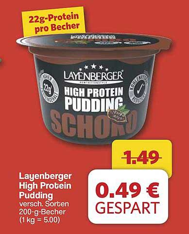 Layenberger High Protein Pudding in verschiedenen Sorten