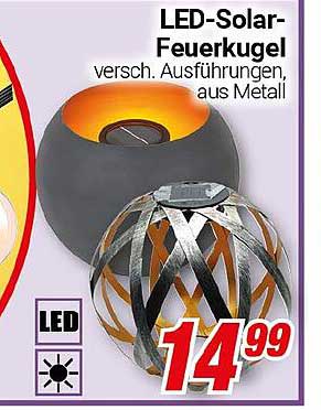 LED-Solar-Feuerkugel - verschiedene Ausführungen, aus Metall