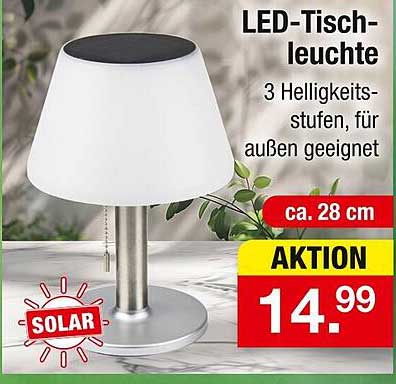 LED-Tischleuchte - 3 Helligkeitsstufen, für außen geeignet