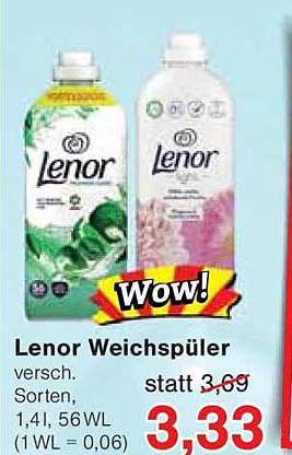 Lenor Weichspüler – verschiedene Sorten 1,4l, 56WL