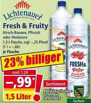 Lichtenauer Fresh & Fruity - Kirsch-Banane, Pfirsich oder Himbeere