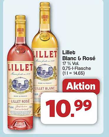 Lillet Blanc & Rosé - 0,75 l Flasche für nur 10,99 €