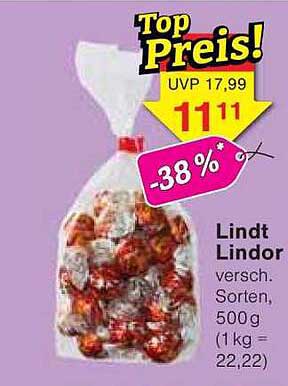 Lindt Lindor Pralinen, 500g – Verschiedene Sorten