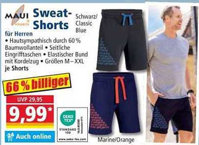 Maui Sports Sweat-Shorts für Herren
