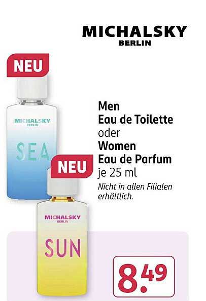 MICHALSKY BERLIN Men Eau de Toilette oder Women Eau de Parfum je 25 ml