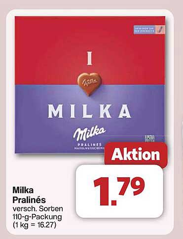 Milka Pralinés 110-g-Packung