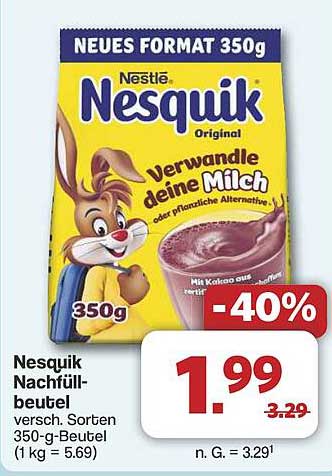 Nesquik Nachfüllbeutel 350g - Original von Nestlé