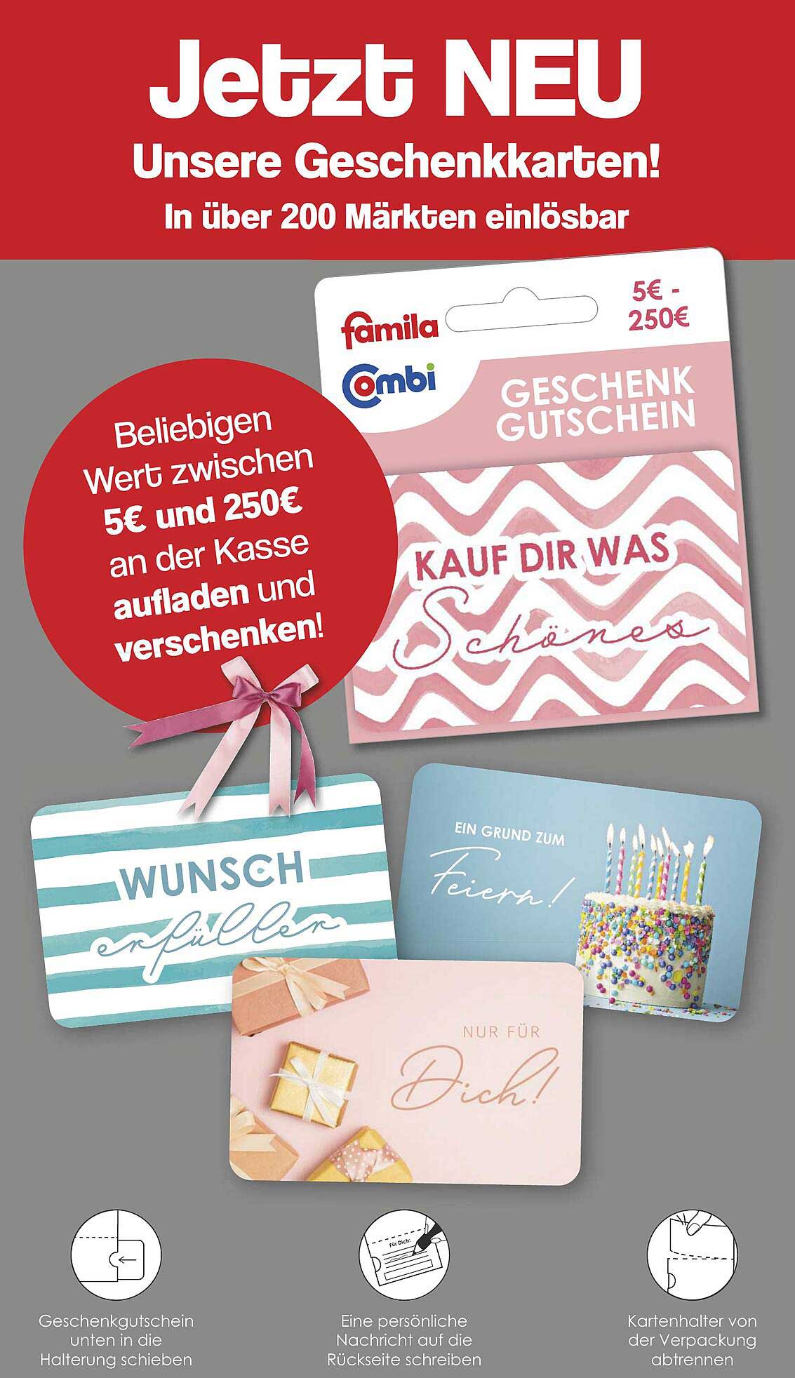 Neue Geschenkkarten von Famila Nord West – Beliebiger Wert von 5€ bis 250€