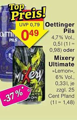Oettinger Pils & Mixery Ultimate Angebot