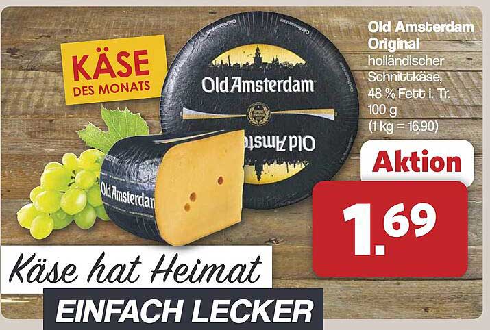 Old Amsterdam Original holländischer Schnittkäse, 48 % Fett i. Tr. 100 g