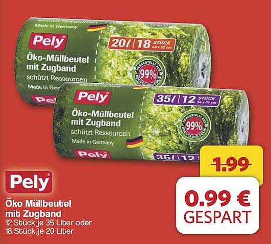Pely Öko Müllbeutel mit Zugband
