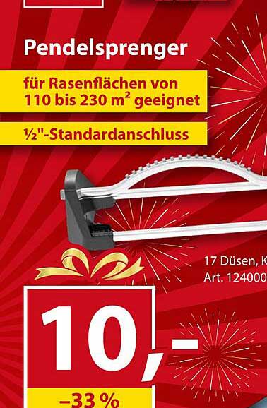 Pendelsprenger für Rasenflächen von 110 bis 230 m² geeignet