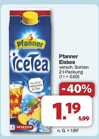 Pfanner Eistee verschiedene Sorten 2-l-Packung