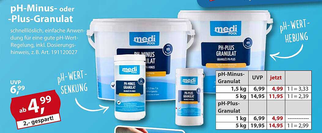 pH-Minus- oder Plus-Granulat