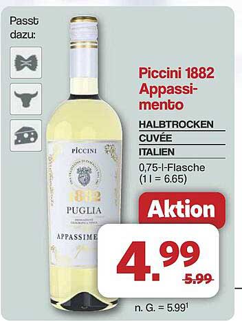Piccini 1882 Appassimento - Halbtrockene Cuvée aus Italien