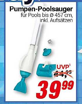 Pumpen-Poolsauger für Pools bis Ø 457 cm, inkl. Aufsätzen