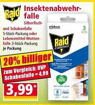 Raid Insektenabwehrfalle - Silberfisch- und Schabenfalle
